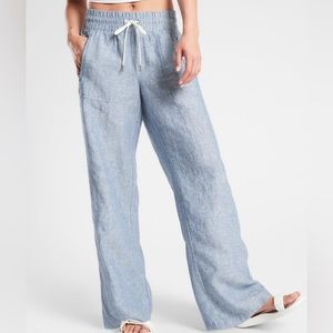 Athleta Linen Wide Legs Pants size 8